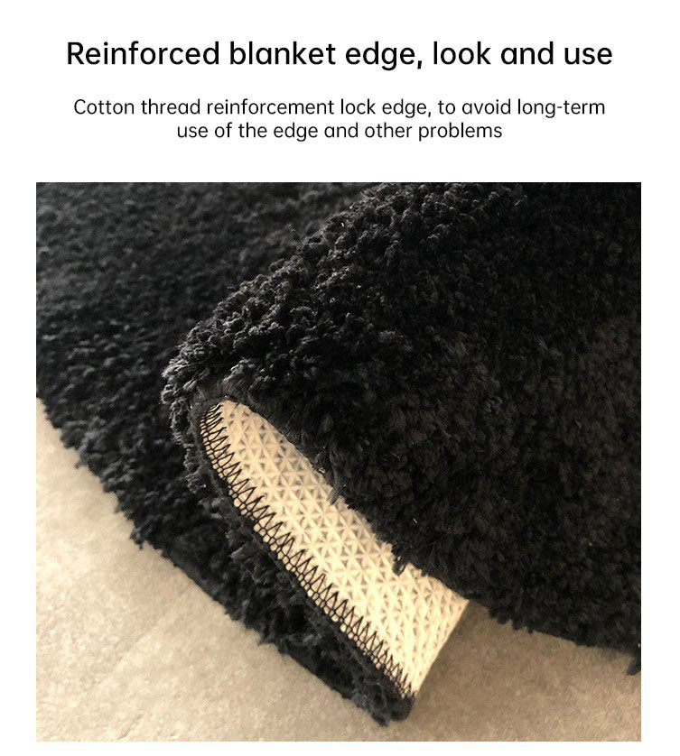 Simple black 8 flocking carpet living room sofa coffee table mat study bedroom bed dirty non-slip mat
