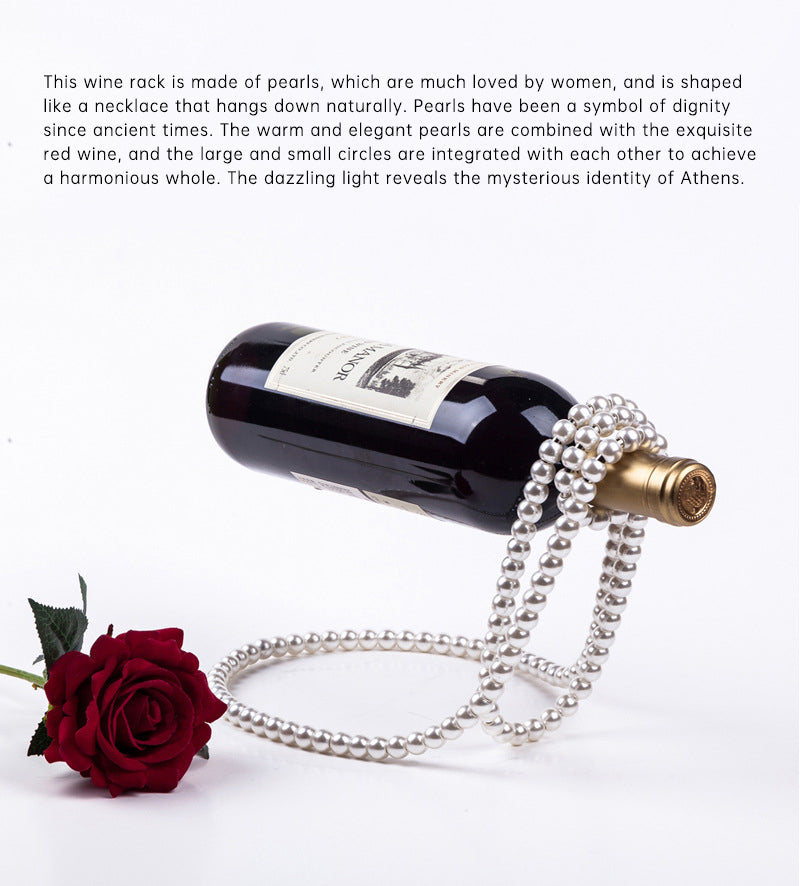 Pearl Necklace Stainless Steel Wine Rack Wine Pedestal Clamp Holder Suspension Champagne Whisky Small Ornaments