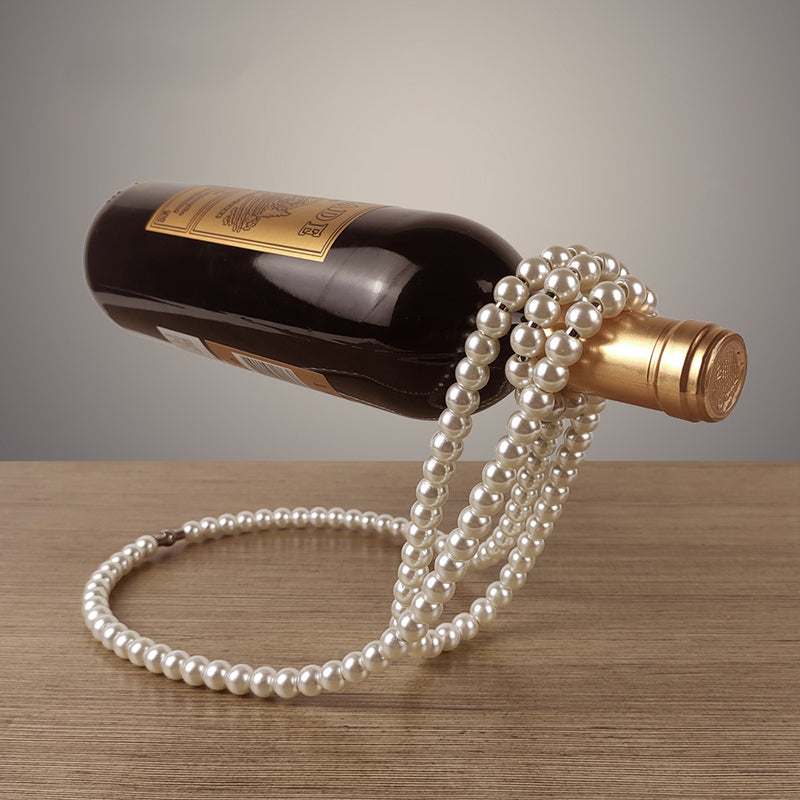 Pearl Necklace Stainless Steel Wine Rack Wine Pedestal Clamp Holder Suspension Champagne Whisky Small Ornaments
